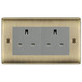 BG Nexus Antique Brass 4 Gang 13A Unswitched Socket - NAB4GUSSG