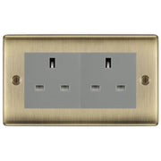 BG Nexus Antique Brass 4 Gang 13A Unswitched Socket - NAB4GUSSG by British General (BG-NAB4GUSSG)