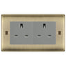 BG Nexus Antique Brass 4 Gang 13A Unswitched Socket - NAB4GUSSG by British General (BG-NAB4GUSSG)