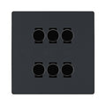 BG Evolve Matt Grey 6 Gang Trailing Edge LED Dimmer Light Switch 2 Way Custom Switch
