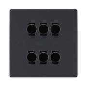 BG Evolve Matt Grey 6 Gang Trailing Edge LED Dimmer Light Switch 2 Way Custom Switch by British General (Evolve-MG-CUSTOM-6GANG-6xDIMMER-2WAY)