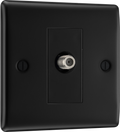 BG NFB64 Nexus Metal Matt Black 1 Gang Satellite Socket - Black Insert
