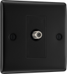 BG NFB64 Nexus Metal Matt Black 1 Gang Satellite Socket - Black Insert by British General (BG-NFB64-Shopify-SA_1)