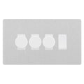BG Evolve Brushed Steel 4 Gang Light Switch 3x Trailing Edge LED Dimmer 1x 2 Way Custom Switch