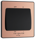 BG Evolve PCDCP15B Polished Copper 10A 3 Pole Fan Isolator - Black Insert