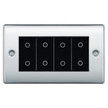BG Nexus Polished Chrome Quad Secondary Touch Dimmer Switch Black Inserts NPCTDS4B