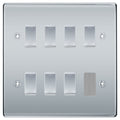 BG Polished Chrome 7 Gang 2 Way Custom Grid Light Switch with Back Box Included