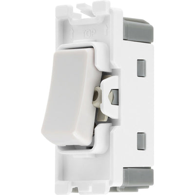 BG R14 Nexus Grid White 20A 20AX 1 Way 1 Pole Retractive PRESS Switch Module by British General (BG-R14)