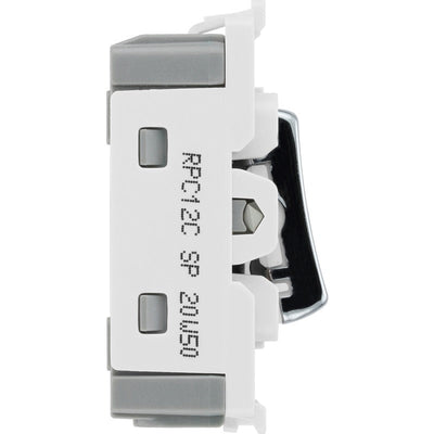 BG RPC12C Nexus Grid Polished Chrome 20AX 2 Way 1 Pole Centre-Off Switch Module