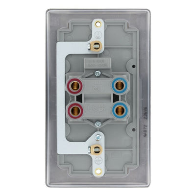 BG NAB72 Nexus Metal | Antique Brass | 2 Gang Double Plate 45A 2 Pole Neon Cooker Switch