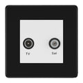 BG Screwless Matt Black TV & Satellite Socket FFBTVSATW