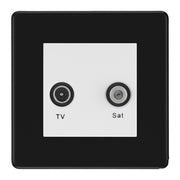 BG Screwless Matt Black TV & Satellite Socket FFBTVSATW by British General (BG-FFBTVSATW)