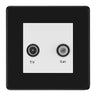 BG Screwless Matt Black TV & Satellite Socket FFBTVSATW by British General (BG-FFBTVSATW)