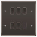 BG Black Nickel 5 Gang 2 Way Custom Grid Light Switch with Back Box Included