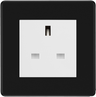 BG Flatplate Screwless Matt Black 13A Unswitched Socket FFB23W by British General (BG-FFB23W)