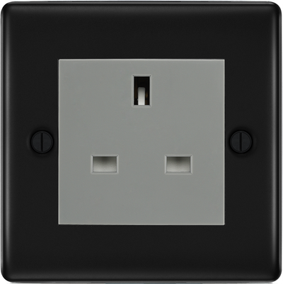 BG Nexus Metal Matt Black 13A Unswitched Socket NFB23G by British General (BG-NFB23G)