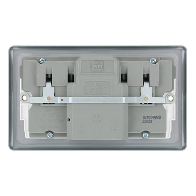 BG MC522ARCD Metal Clad 13A 2G SP Type A RCD Protection Switched Socket