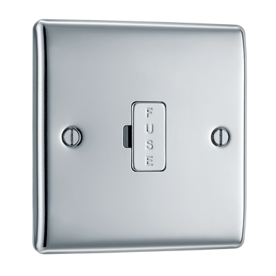 BG NPC54 Nexus Metal Polished Chrome 13A Unswitched Fused Spur Unit