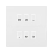 BG Evolve Pearlescent White Custom Appliance Grid Switch 6 Gang Screwless by British General (BG-PW-6GANG-APPLIANCE)