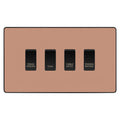 BG Evolve Polished Copper Custom Appliance Grid Switch 4 Gang Screwless