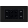 BG Nexus Screwless Matt Black Quad Secondary Touch Dimmer Switch Black Inserts FFBTDS4B
