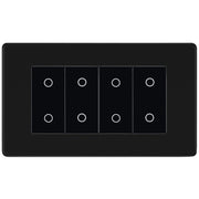 BG Nexus Screwless Matt Black Quad Secondary Touch Dimmer Switch Black Inserts FFBTDS4B by British General (BG-FFBTDS4B)