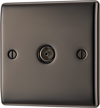 BG NBN60 Nexus Metal Black Nickel 1 Gang Co-Axial Socket
