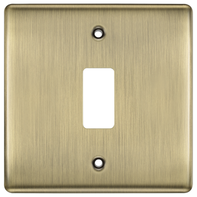 BG RNAB1 Nexus Metal Antique Brass 1 Module Grid Front Plate by British General (BG-RNAB1)