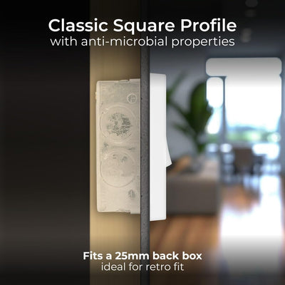 BG 944 Moulded Square Edge | White | 4 Gang 10AX 2 Way Plate Switch by British General (BG-944)