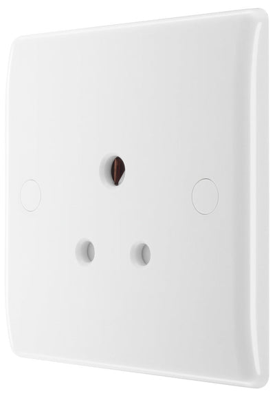 BG 829 Moulded Round Edge | White | 1 Gang 5A Unswitched Round Pin Socket by British General (BG-829)