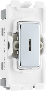 BG RPC30KY Nexus Grid Polished Chrome 20A 2 Pole Key Switch Module by British General (BG-RPC30KY-Shopify-SA_1)