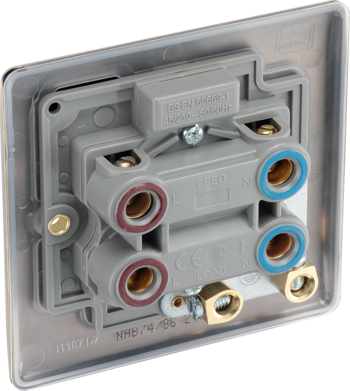 NAB74 Back - This 45A single switch for cookers from British General is double poled for safety and has a flush power indicator.