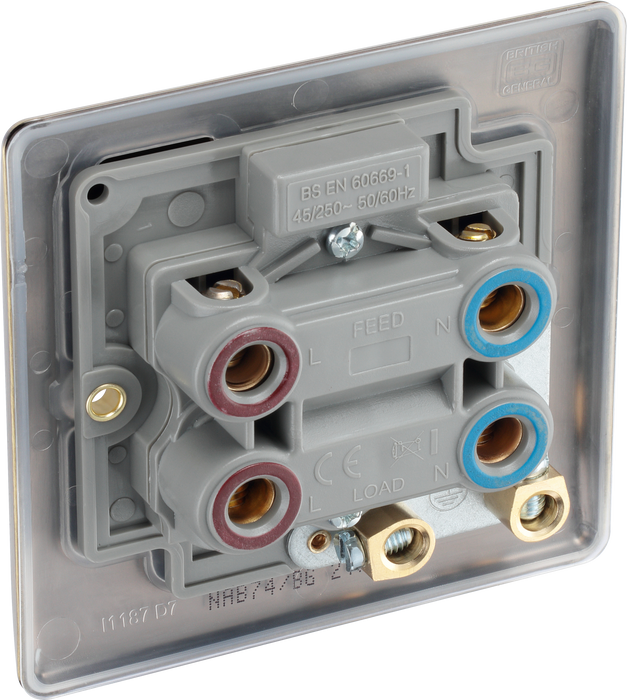 NAB74 Back - This 45A single switch for cookers from British General is double poled for safety and has a flush power indicator.