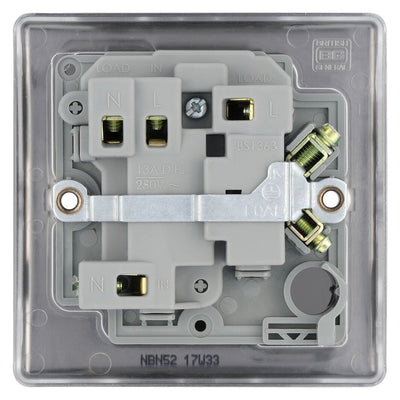 BG Nexus Black Nickel 13A Neon Switched Fused Connection Unit NBN52 with 35mm Steel Back Box