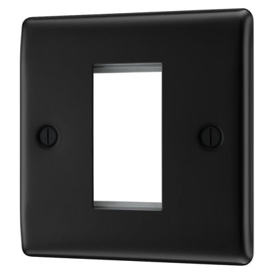 BG Nexus Matt Black Single Secondary Telephone Socket, Screw Terminal - White Insert