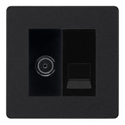BG Evolve Matt black TV Aerial & Secondary Telephone Socket - Black Insert