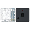 BG Evolve Matt Grey 13A Unswitched Spur with Neon and Flex Outlet PCDMG54B with 35mm Steel Back Box