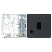 BG Evolve Matt Grey 13A Flex Outlet Neon and Unswitched Fused Connection Unit PCDMG54B with 35mm Steel Back Box