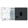 BG Evolve Matt Grey 13A Flex Outlet Neon and Unswitched Fused Connection Unit PCDMG54B with 35mm Steel Back Box