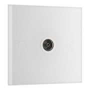 BG 960 Moulded Square Edge | White | 1 Gang Co-Axial TV Socket Outlet by British General (BG-960)