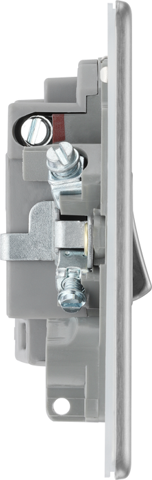 BG Electrical FBS52 Nexus Screwless Flat-Plate Switched Fused Connection Spur Unit Brushed Steel Neon 13A