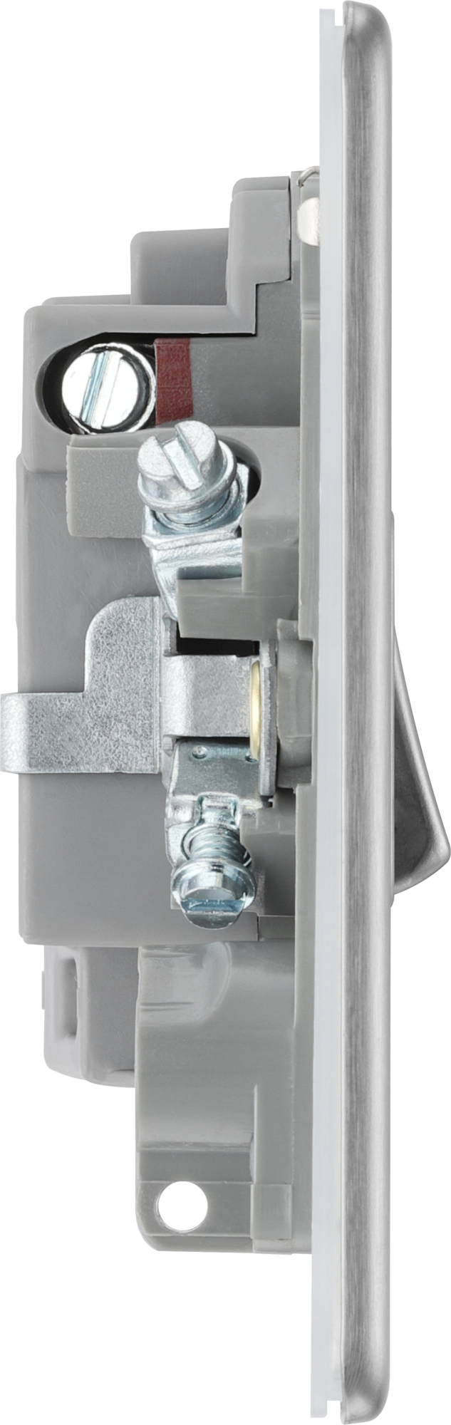 FBS52 Side - This 13A fused and switched connection unit with power indicator from British General provides an outlet from the mains containing the fuse ideal for spur circuits and hardwired appliances.