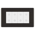BG Nexus Screwless Black Nickel Quad Secondary Touch Dimmer Switch White Inserts FBNTDS4W