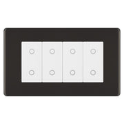 BG Nexus Screwless Black Nickel Quad Secondary Touch Dimmer Switch White Inserts FBNTDS4W by British General (BG-FBNTDS4W)