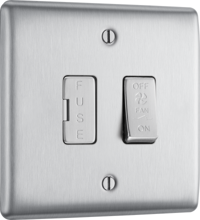 BG Electrical NBS15F Nexus Metal Brushed Steel 10Ax Plate Fan Isolator Switch