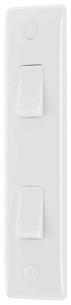 BG 848 Moulded Round Edge | White | 2 Gang 10A 2 Way Architrave Switch by British General (BG-848)