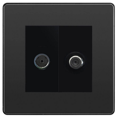 BG Evolve Black Chrome TV & Satellite Socket PCDBCTVSATB