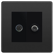 BG Evolve Black Chrome TV & Satellite Socket PCDBCTVSATB by BG Evolve (BG-PCDBCTVSATB)