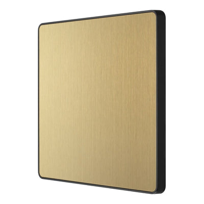 BG Evolve Satin Brass Single Blank Plate PCDSB94B with 25mm Steel Back Box