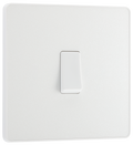 BG PCDCL12W Pearlescent White Evolve 1 Gang 20A 16AX 2 Way Light Switch - White Insert